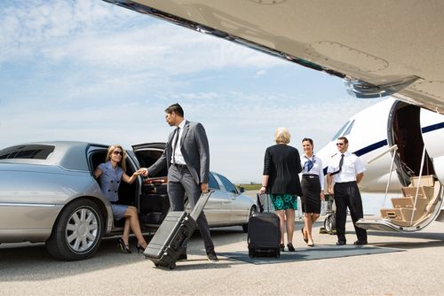 people boarding flight